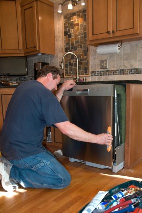 Dishwasher install in Bullhead City, AZ by HVAC & Appliance Rebuilders handyman.